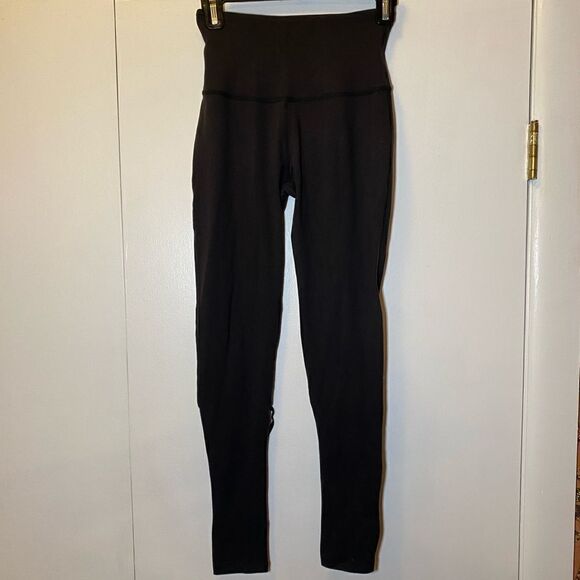 BEYOND YOGA Soft Strappy Mesh Ballet High Rise Leggings Black Women’s Size Small - Picture 1 of 5